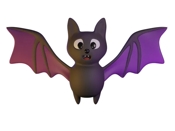 Morcego Fofo Com Um Sorriso 3D Icon