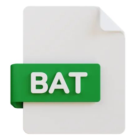 3 D Illustration Of Bat File Extension 3D Icon
