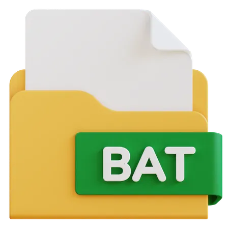 3 D Bat File Extension Folder 3D Icon