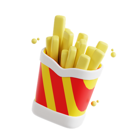 Batatas fritas  3D Icon