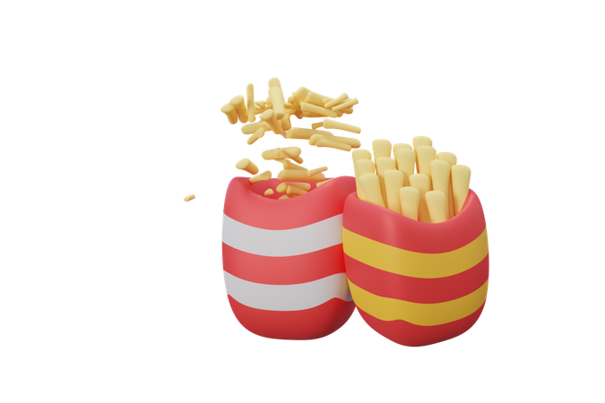 Batatas fritas  3D Icon