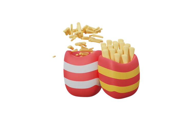 Batatas fritas  3D Icon