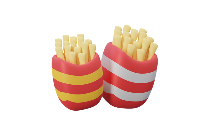 Batatas fritas  3D Icon