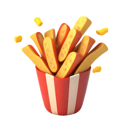 Batatas fritas  3D Icon