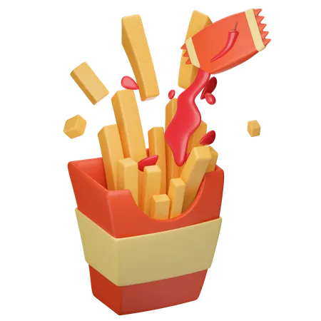 Batatas fritas  3D Icon