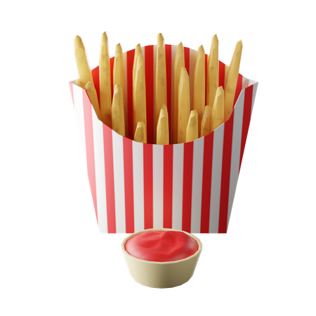 Batatas fritas  3D Icon