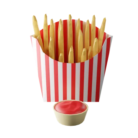 Batatas fritas  3D Icon