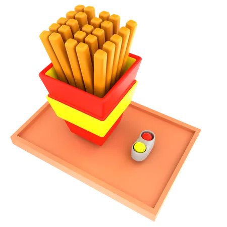 Batatas fritas  3D Icon