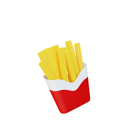 Batatas fritas  3D Illustration