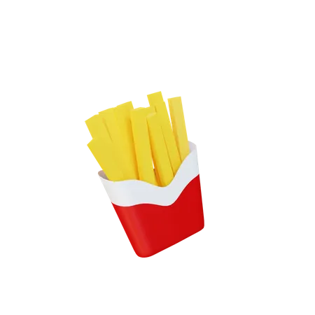 Batatas fritas  3D Illustration