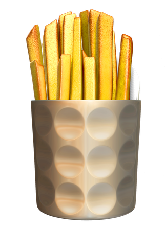 Batatas fritas  3D Illustration