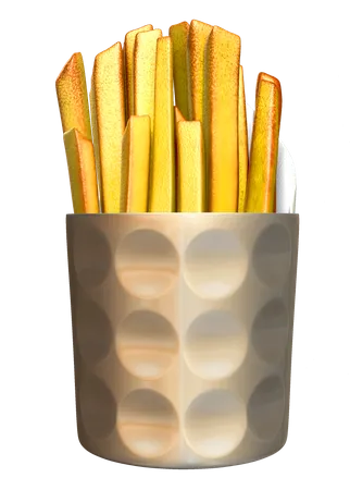 Batatas fritas  3D Illustration