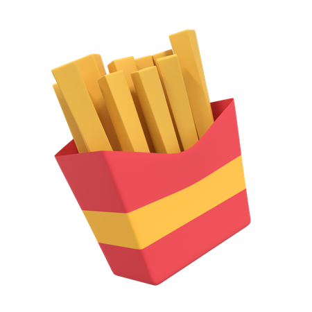 Batatas fritas  3D Illustration