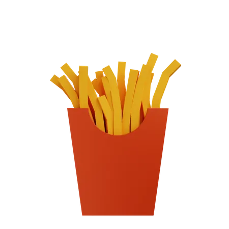 Batatas fritas  3D Illustration