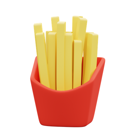 Batatas fritas  3D Illustration