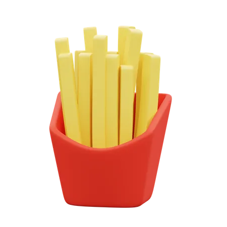 Batatas fritas  3D Illustration