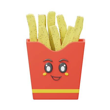 Batatas fritas  3D Illustration