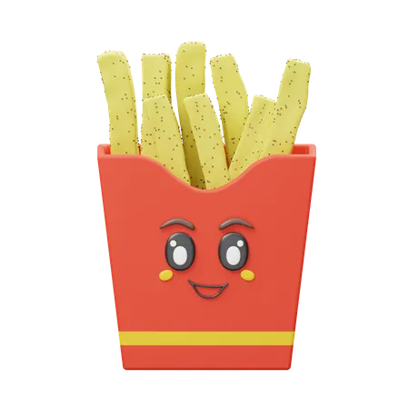 Batatas fritas  3D Illustration