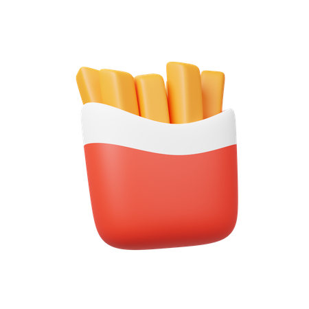 Batatas fritas  3D Illustration