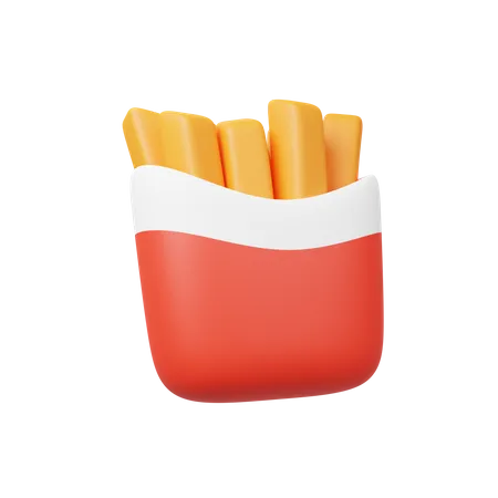 Batatas fritas  3D Illustration