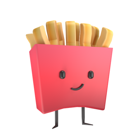 Batatas fritas  3D Illustration