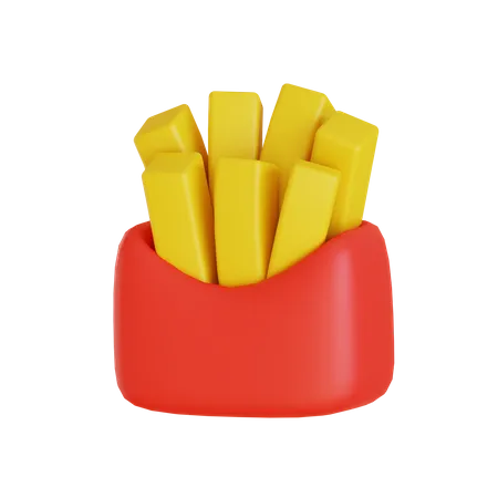 Batatas fritas  3D Icon