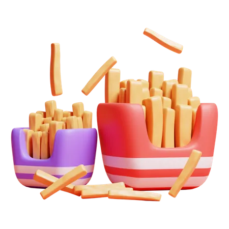 Batatas fritas  3D Icon