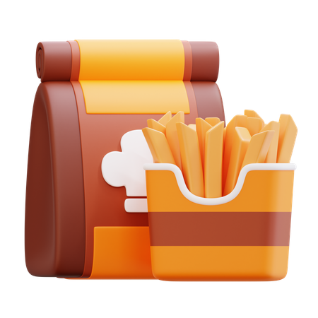 Batatas fritas para viagem  3D Icon
