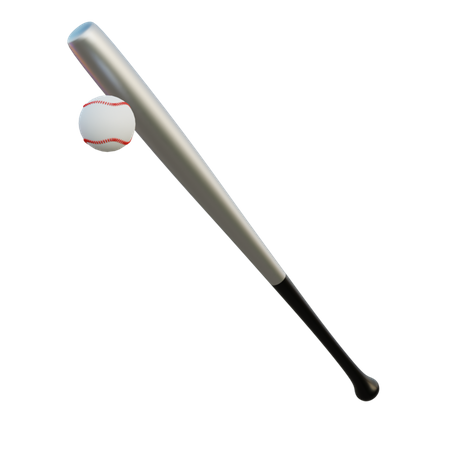 Bate de béisbol y pelota  3D Icon