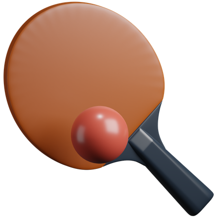 Pelota de ping pong + raqueta  3D Icon