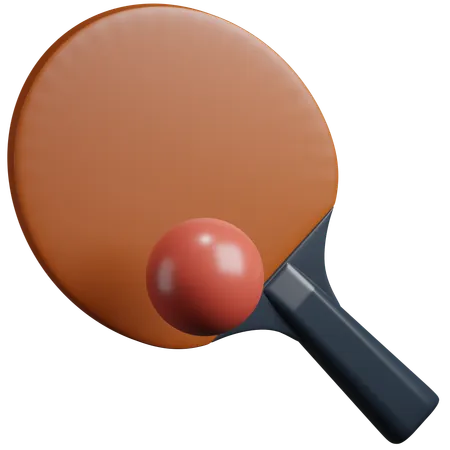 Pelota de ping pong + raqueta  3D Icon