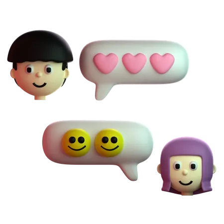 Conversar amor  3D Icon