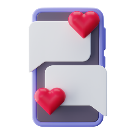 Bate-papo de amor on-line  3D Icon