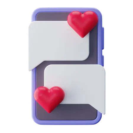 Bate-papo de amor on-line  3D Icon