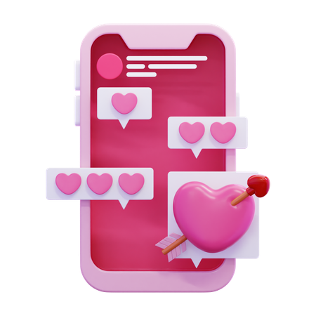 Amor bate-papo  3D Icon