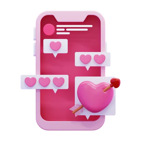 Amor bate-papo  3D Icon