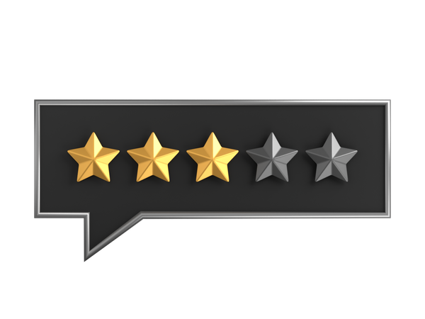 Bate-papo classificação de três estrelas  3D Icon