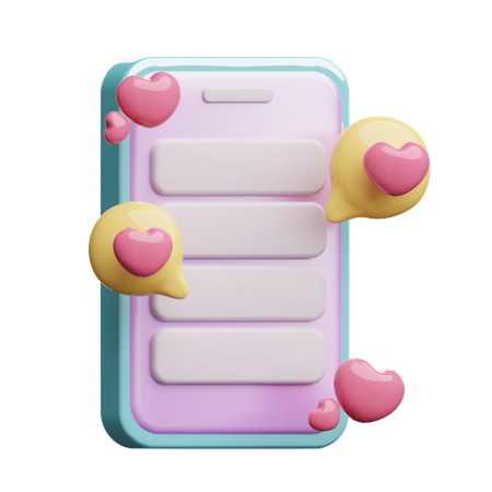 Bate-papo de amor  3D Icon
