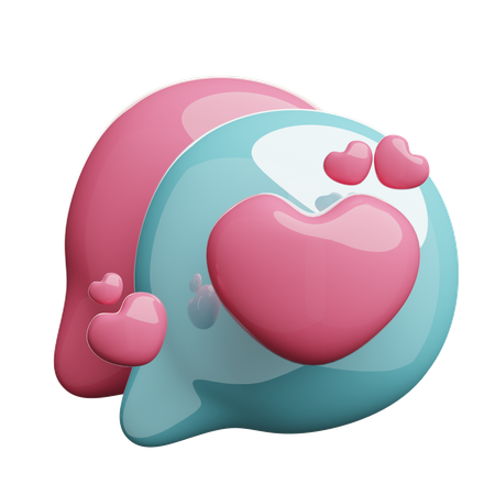 Bate-papo de amor  3D Icon