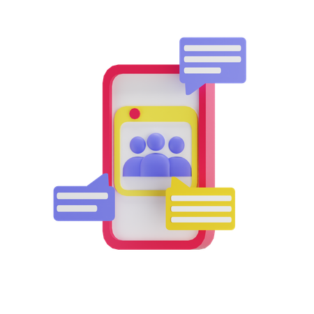 Bate-papo em grupo  3D Icon