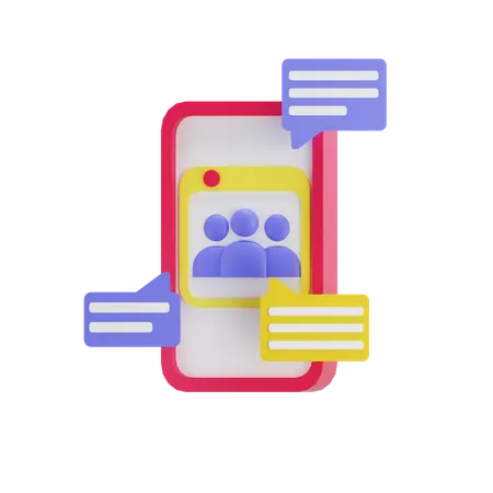 Bate-papo em grupo  3D Icon