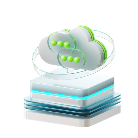 Bate-papo na nuvem  3D Icon
