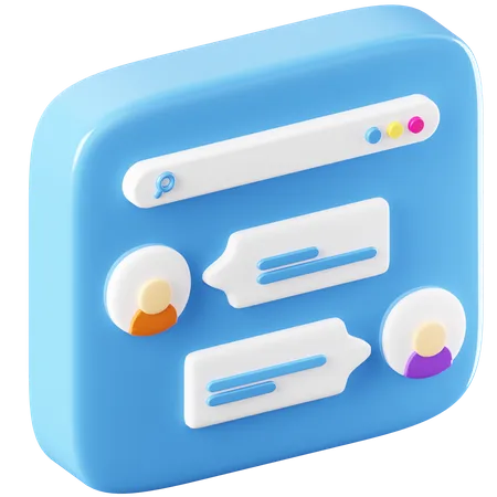 Bate-papo online  3D Icon
