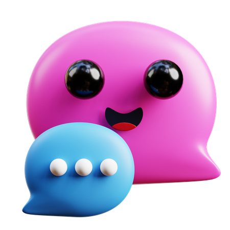 Bate-papo romântico sobre bolhas  3D Icon