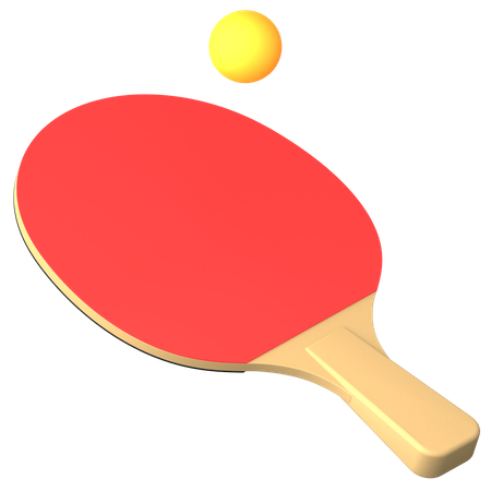 Bate y pelota de tenis de mesa  3D Illustration