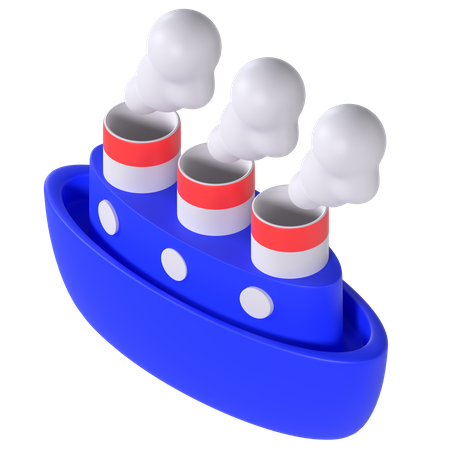 Bateau à vapeur  3D Illustration