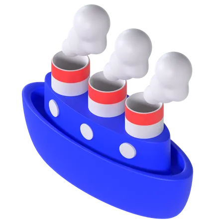 Bateau à vapeur  3D Illustration