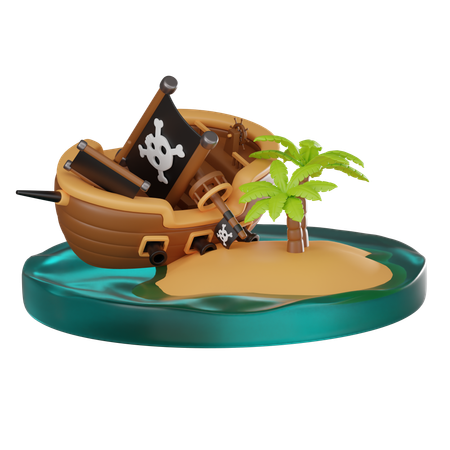Navire pirate  3D Icon