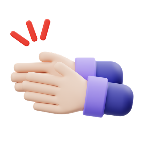 Bater palmas, gesto de mão  3D Icon