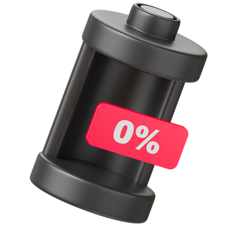 Bateria 0 por cento  3D Icon